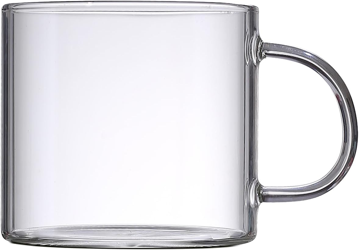necopure clear glass coffee mug with handle